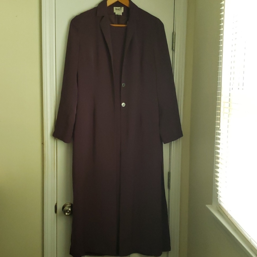 Imagio plum dress with long sleeve matching jacket